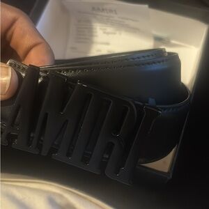 AMIRI Black Logo Leather Belt